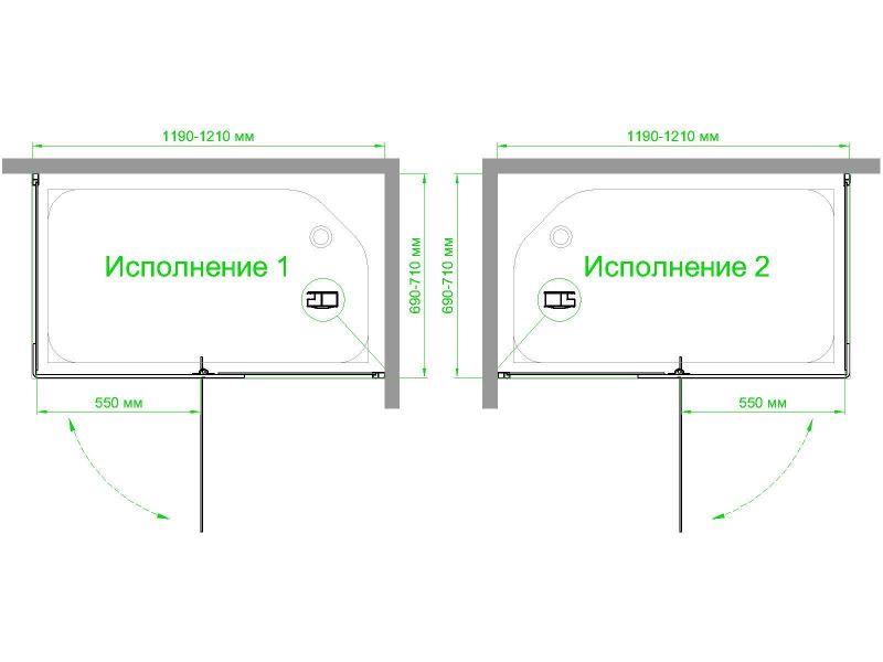 Душевой уголок Royal Bath RB HPVD-C, 120х70 см