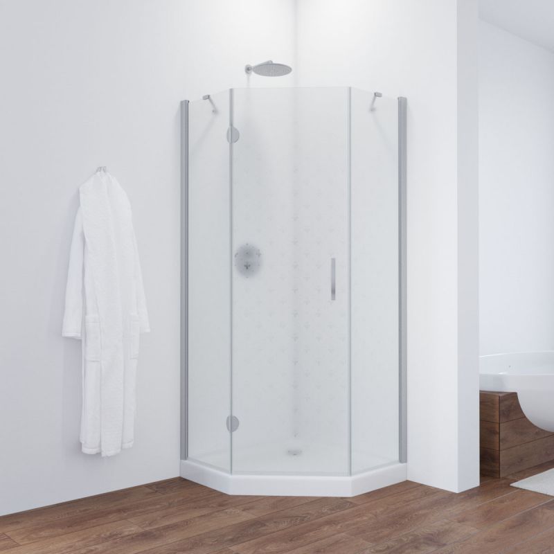 Душевой уголок Vegas Glass AFA-Pen 90 07 R05 R, 90х90 см, профиль хром, стекло с узором фото 1