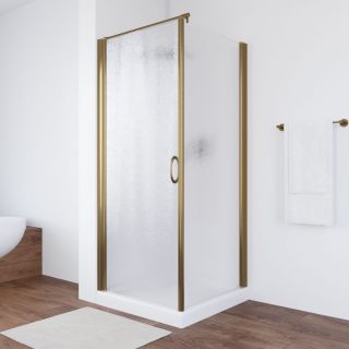 Душевой уголок Vegas Glass EP-Fis 80 05 02 L, 80х80 см, профиль бронзовый, стекло шиншилла