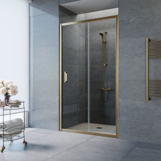 Душевая дверь Vegas Glass ZP 100 05 01, профиль бронзовый, стекло прозрачное