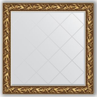 Зеркало с гравировкой в багетной раме 109x109 Evoform EXCLUSIVE-G BY 4457 византия золото