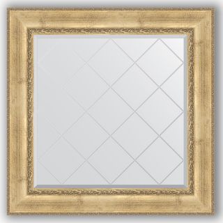 Зеркало с гравировкой в багетной раме 92x92 Evoform EXCLUSIVE-G BY 4342 состаренное серебро с орнаментом