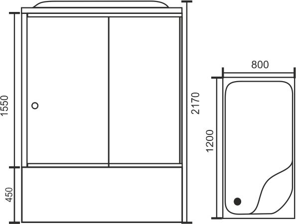 Душевая кабина Royal Bath RB 8120BP1-T R 80x120