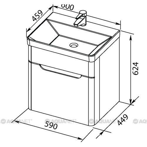 Тумба с раковиной Aquanet София 60 белый 00212586