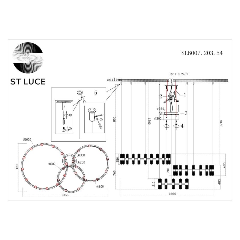 Люстра подвесная ST Luce Gemina SL6007.203.54