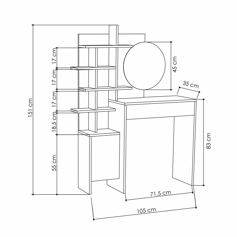 Стол туалетный MUP Leve LEV00124 фото 3