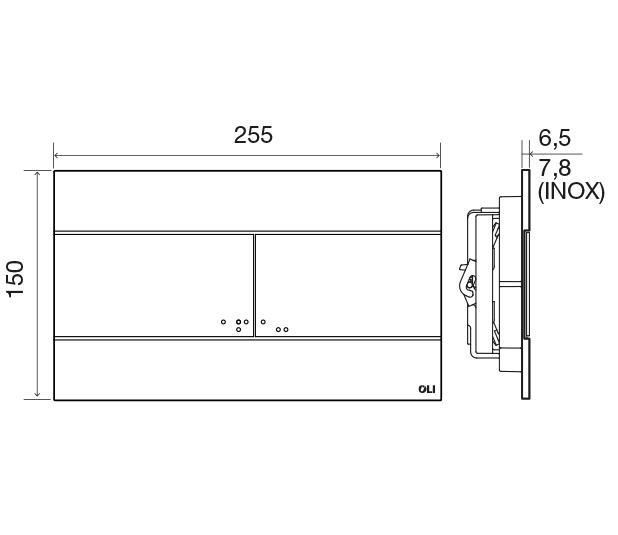 Клавиша смыва двойная Oli SLIM MATTE 659058/886947 серый, механическая фото 2