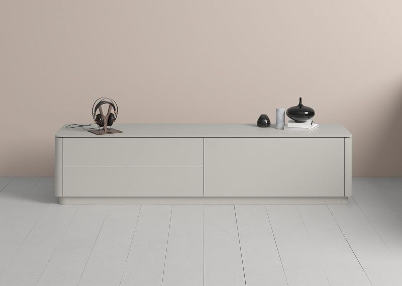 Тумба Ellipsefurniture Tammi под ТВ 2 ящика откидная дверь (серо-бежевый) TM010202130101 фото 3
