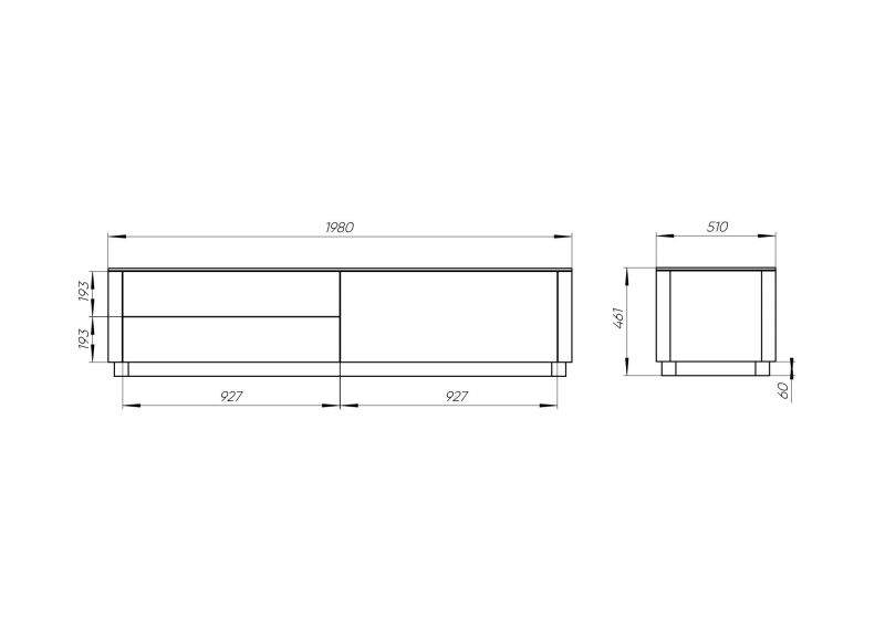 Тумба Ellipsefurniture Tammi под ТВ 2 ящика откидная дверь (серо-бежевый) TM010202130101 фото 6