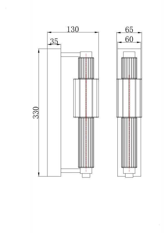 Настенный светильник (бра) Maytoni Modern Verticale MOD308WL-L9CG3K