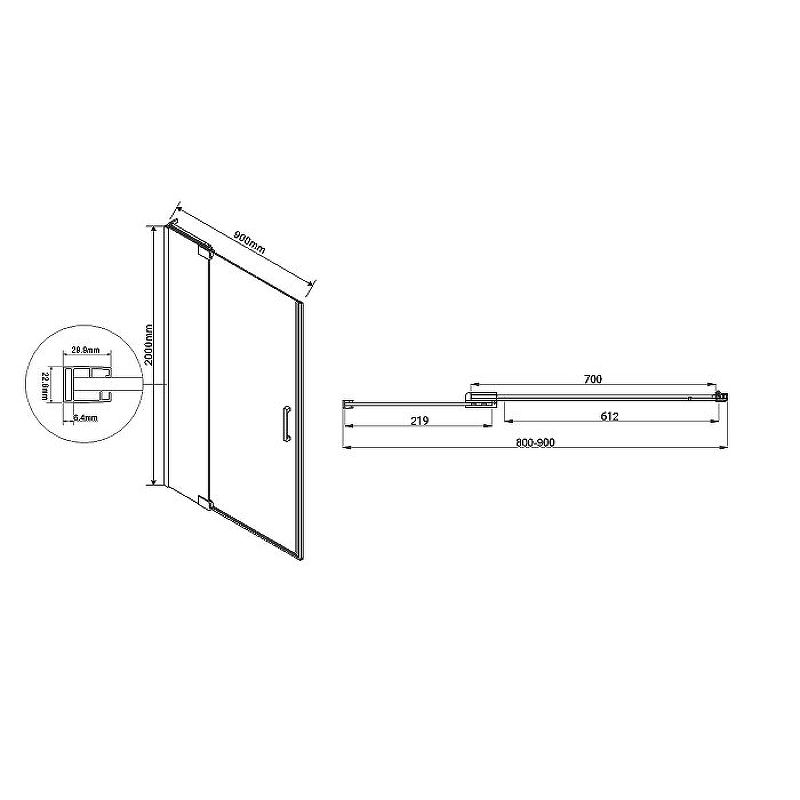 Душевая дверь Vincea Extra VDP-1E8090CL