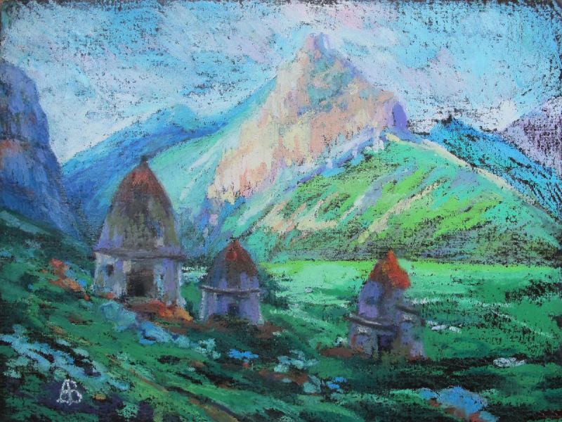 Картина "Дагестан. Утро в горах" Ведешина Зинаида
