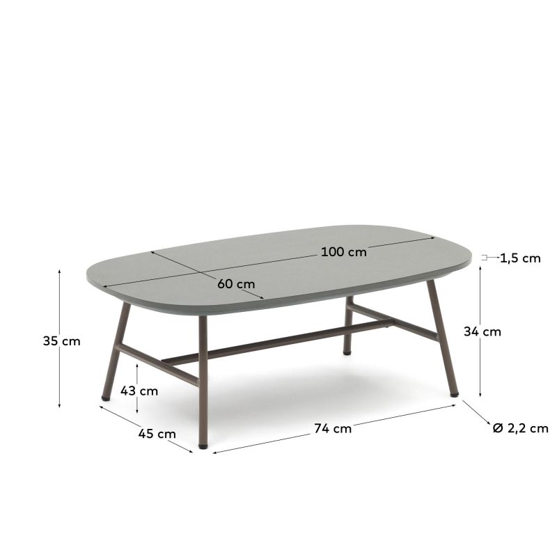 Журнальный столик из стали с лиловой отделкой 100 x 60 см Bramant  La Forma (ex Julia Grup) BD-2607787