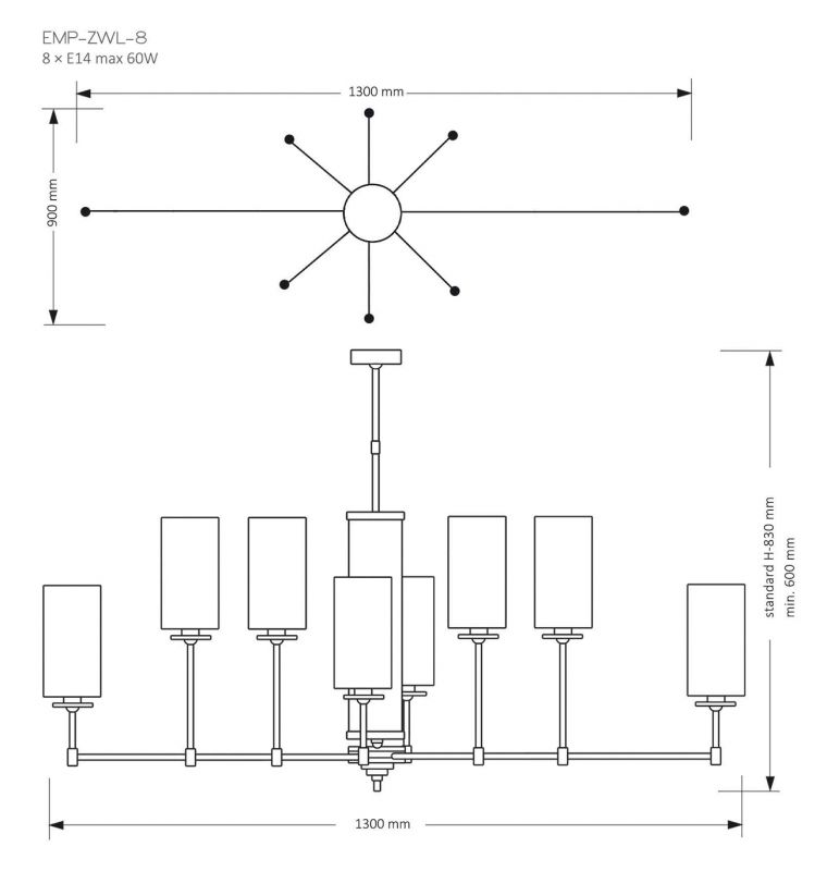 Люстра Kutek Mood Empoli EMP-ZWL-8(Z)