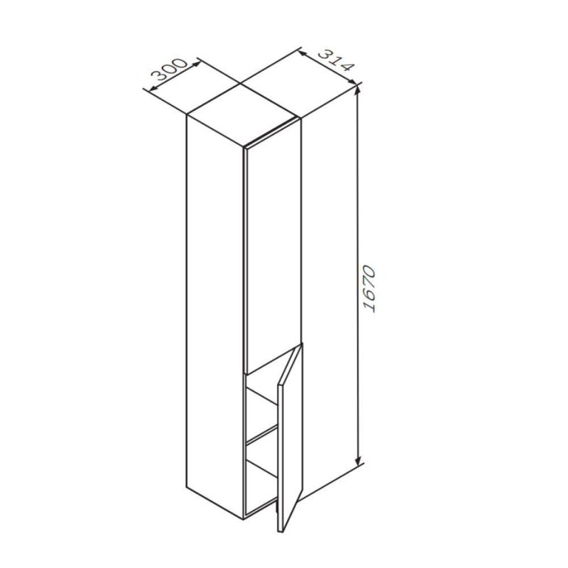 Пенал подвесной AM.PM Gem M90CHR0306HF, 30 см, орех, R