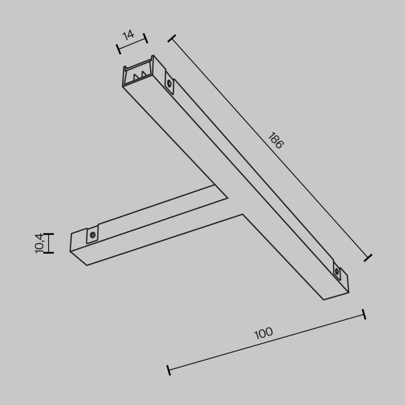 Т- образный коннектор питания Maytoni Accessories for tracks Basity TRA172TPC-1B