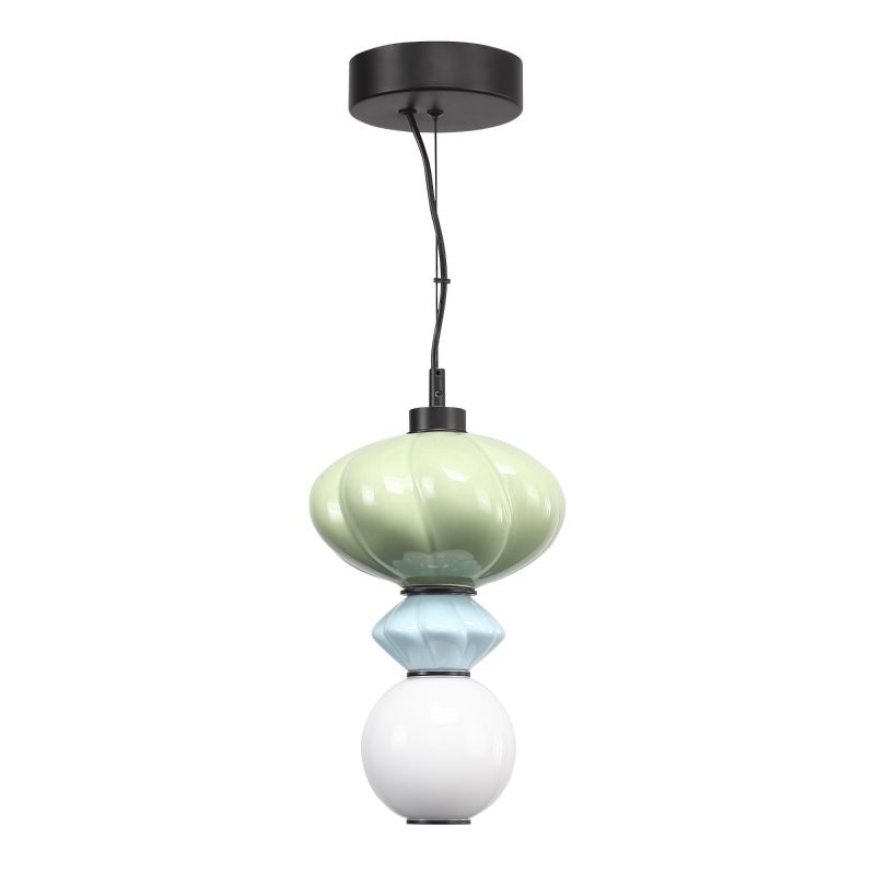 Светильник подвесной ST Luce FLORENTINI черный/зелёный, синий, опаловый LED 1*8W 3000K SL6134.403.01 фото 2