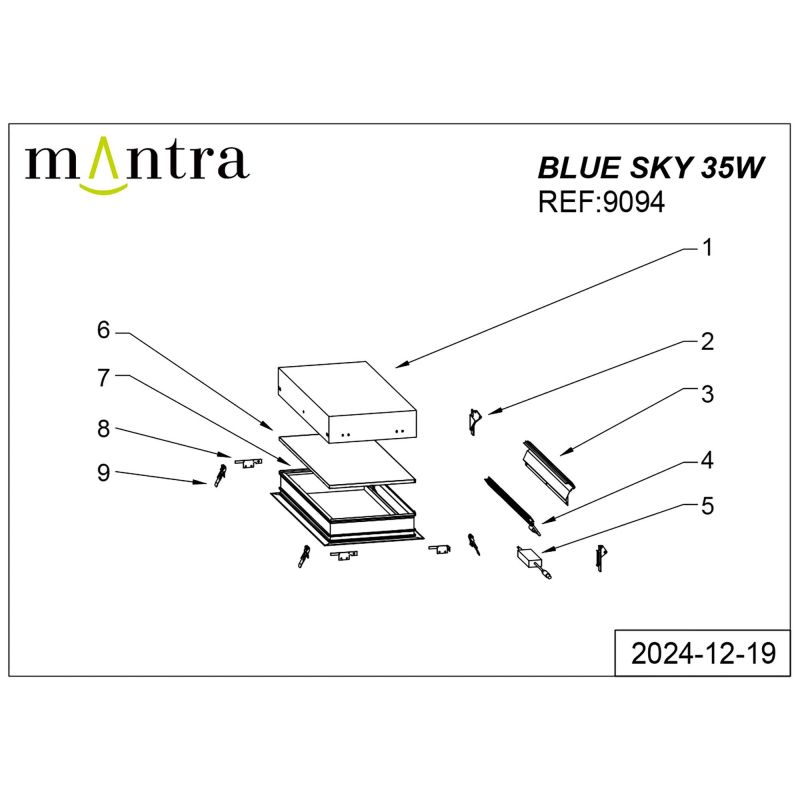Встраивамое светодиодное окно Mantra BLUE SKY LED 4200К(белый) 35W 9094 фото 8