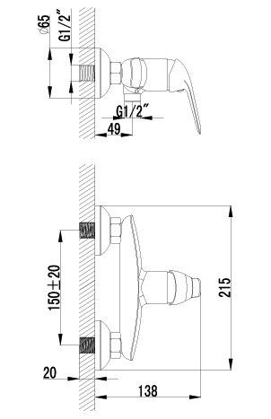 Смеситель для душа Lemark plus Advance LM1203C