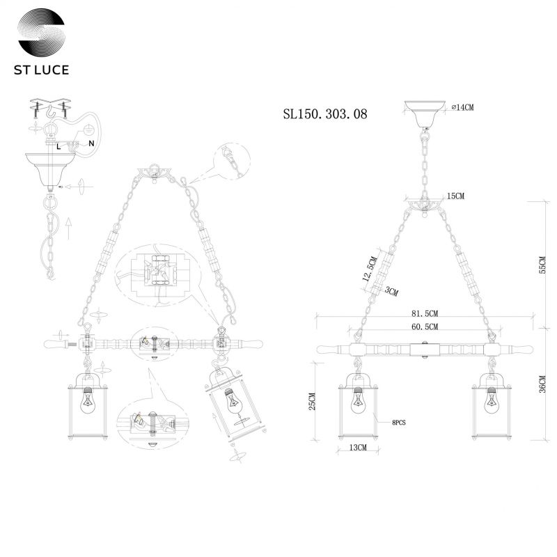 Подвесной светильник Volantino SL150.303.08