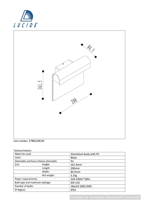 Настенный светильник THESI LED 27881/06/30