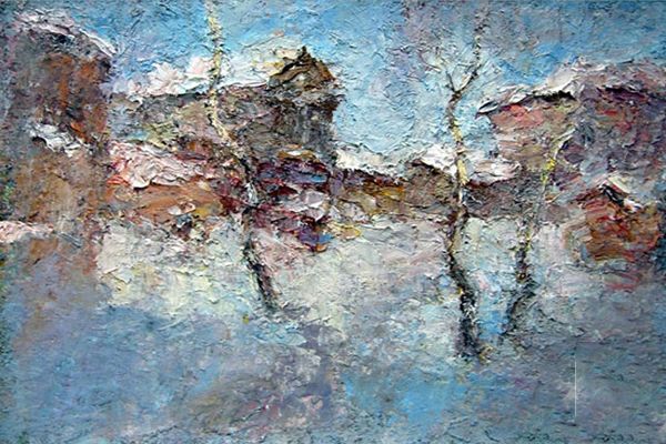 Картина "Зимний дворик" 80x60 Желнов Николай фото 1