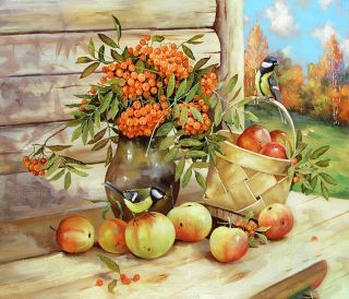 Картина "Натюрморт с яблоками" Боев Сергей