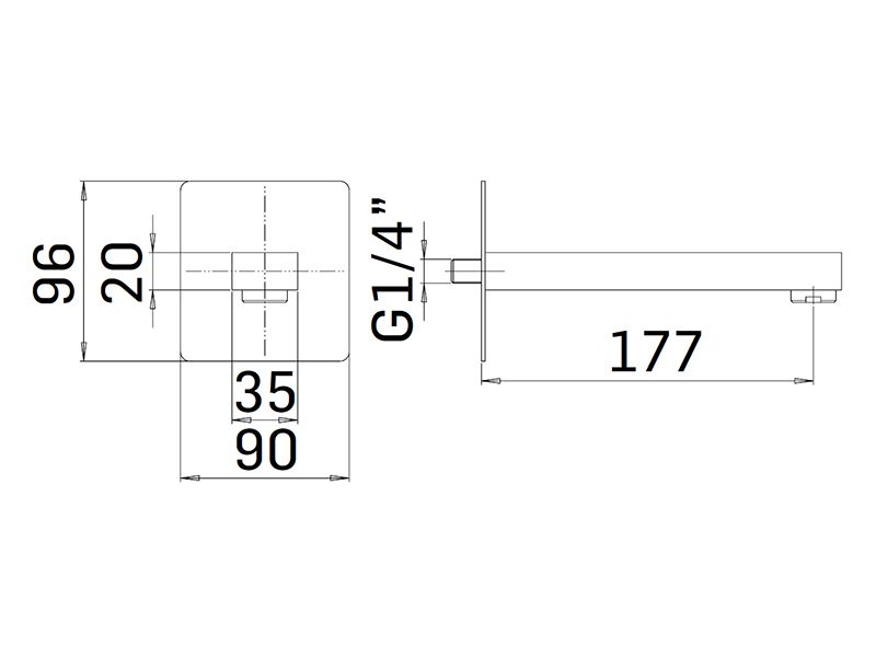 Излив настенный Mamoli Euclide 22170000D12K Matt Black