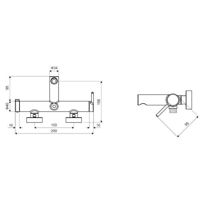 Смеситель для ванны Excellent Pi AREX.1205WH