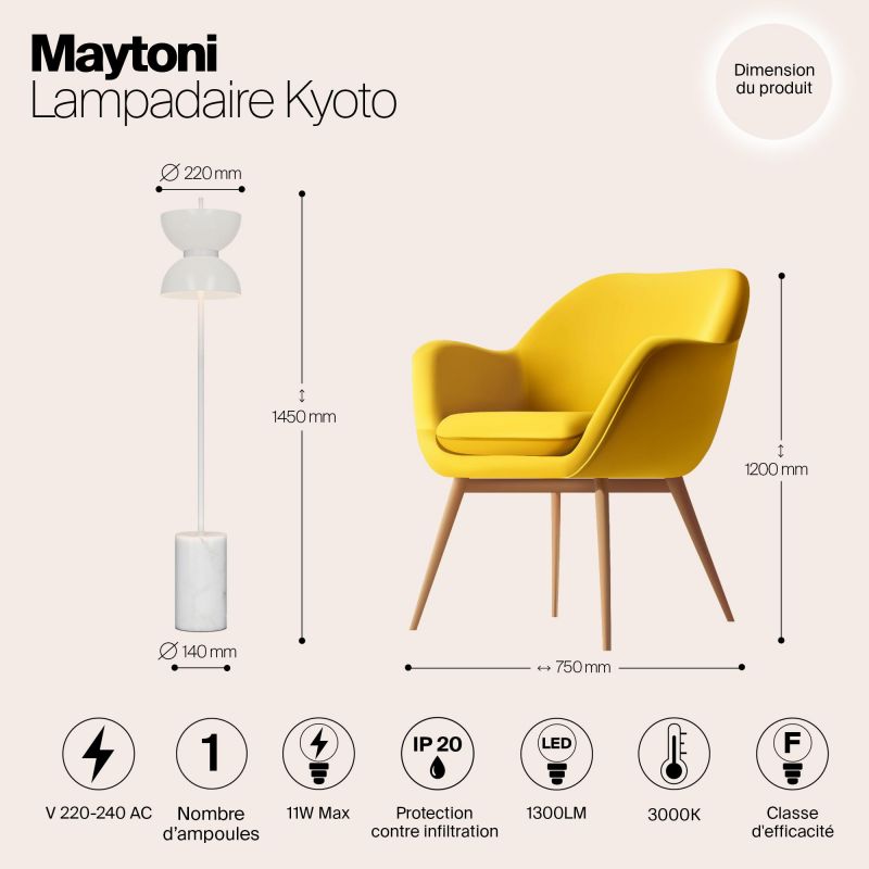 Напольный светильник (торшер) Maytoni Kyoto 220-240V 11W IP20 3000K 11W LED 220-240V 3000K MOD178FL-L11W3K фото 10