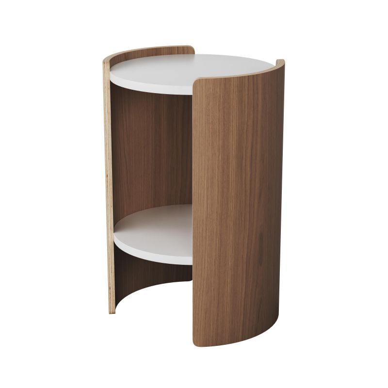 Столик Ellipsefurniture Lagom D 43 см высота 64 см (белый, натуральный дуб) LG010301570201 фото 1