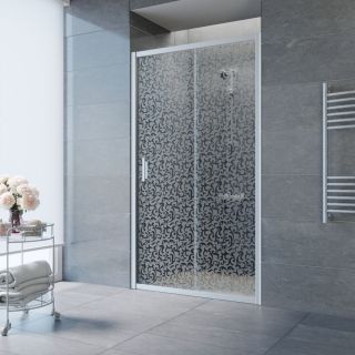 Душевая дверь Vegas Glass ZP 150 07 R03, профиль хром, стекло с узором