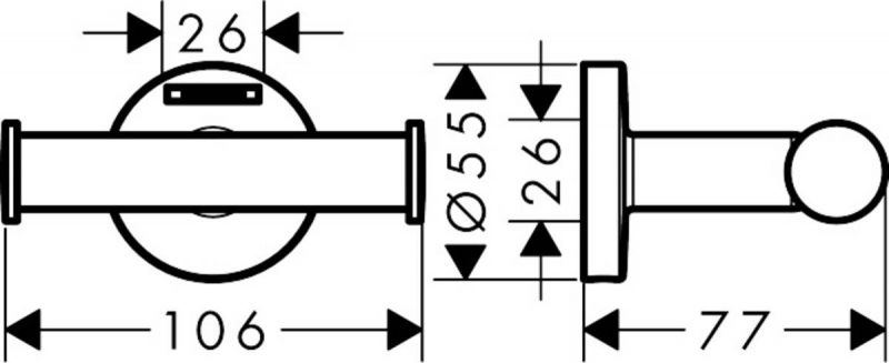 Крючок Hansgrohe Logis Universal 41725000 фото 2