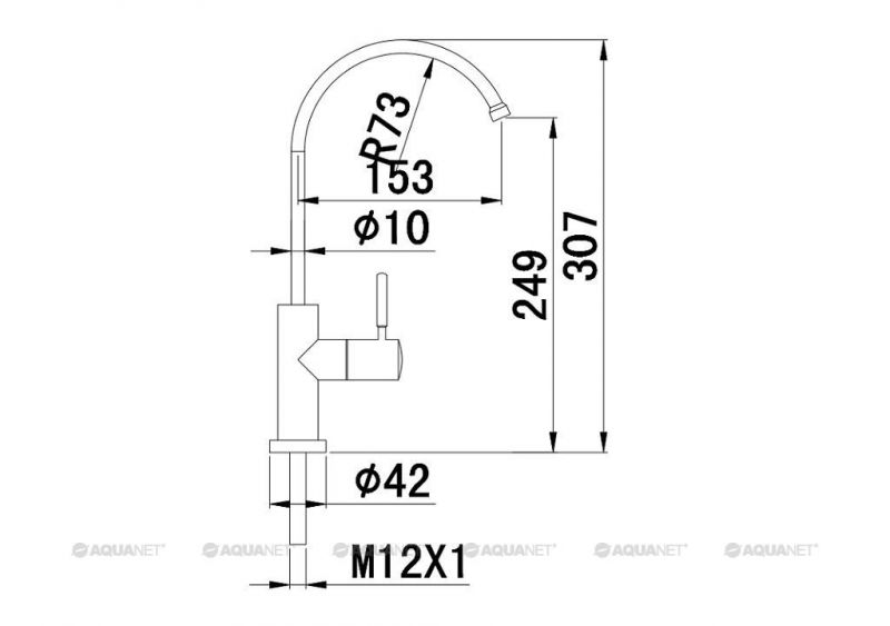 Смеситель для кухни Aquanet Steel AF210-91S 00225487