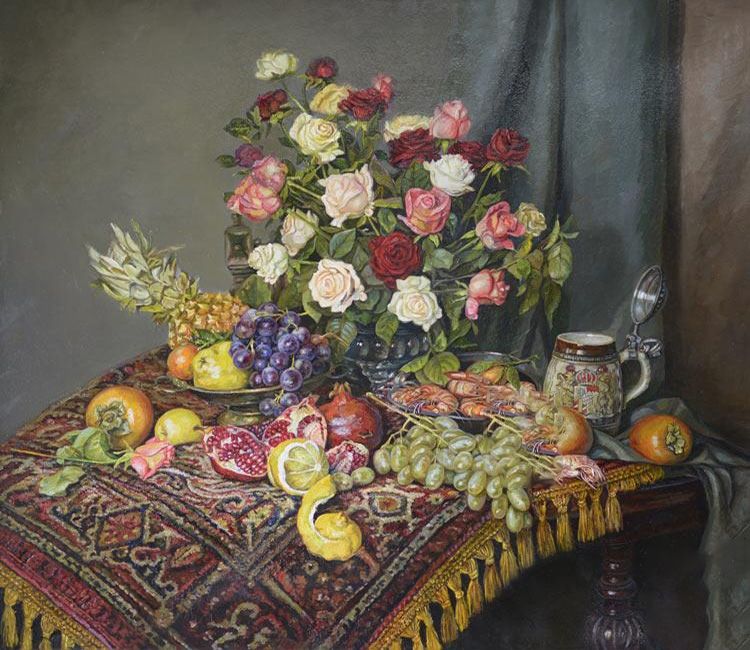 Картина "Натюрморт с фруктами" Панов Эдуард Парфирьевич