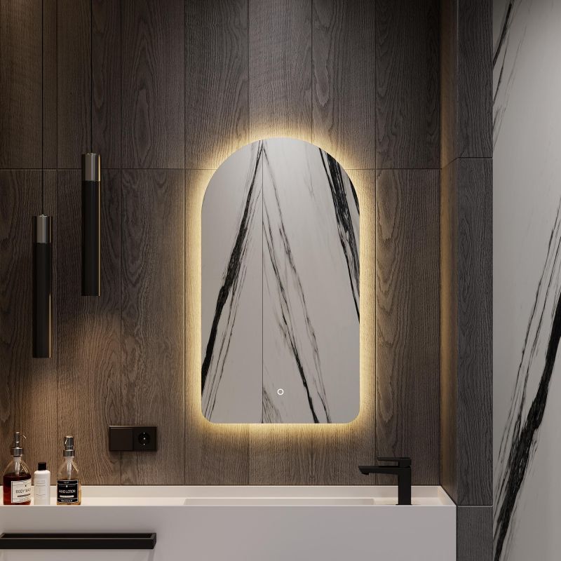 Зеркало безрамное с теплой подсветкой GENGLASS ARKELO NF LED S BD-2374116, с сенсорным выключателем фото 2