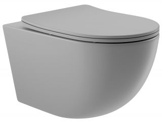 Унитаз подвесной Aqueduto Ovo OVO0130, с микролифтом, серый матовый