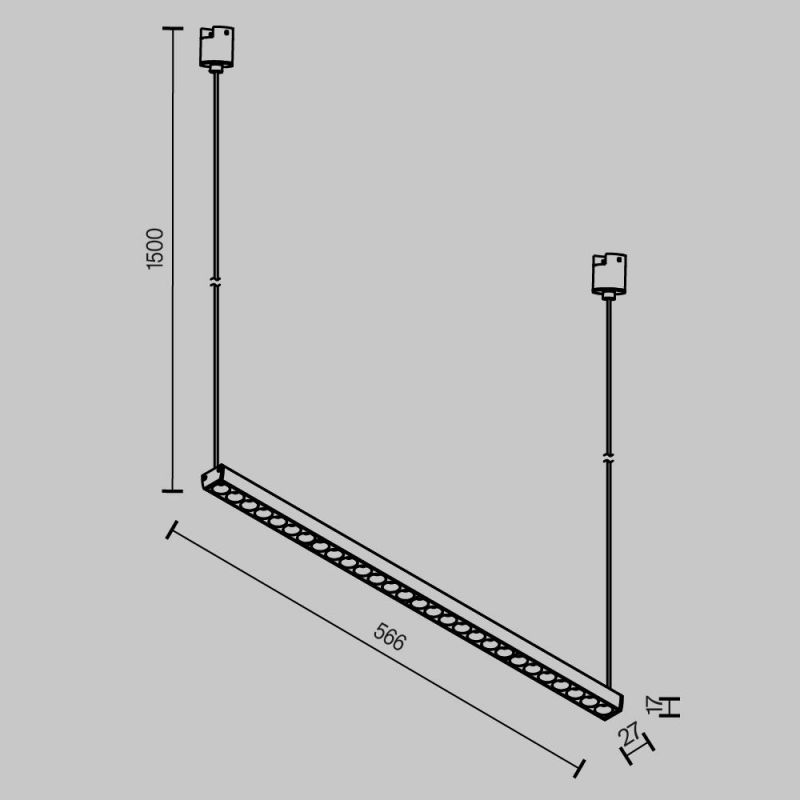 Трековый подвесной светильник Maytoni Points TR169-1-26W3K-M-B