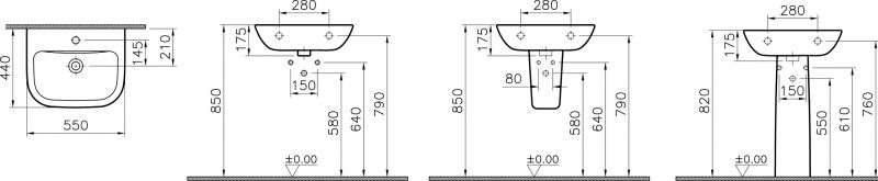 Раковина Vitra S20 5502B003-0001