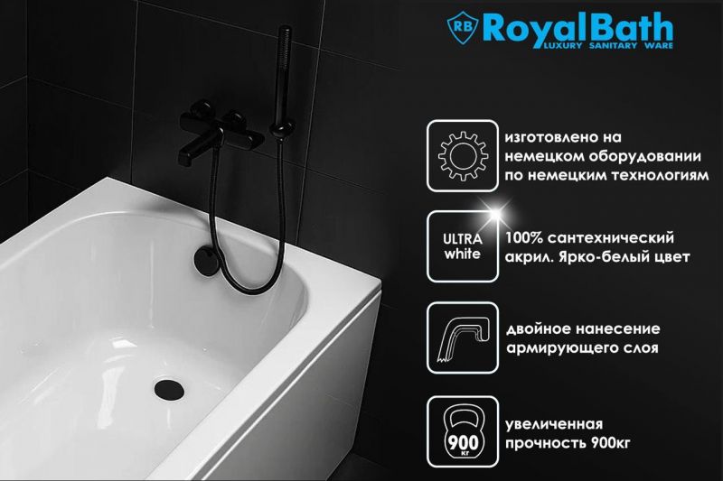 Акриловая ванна Royal Bath Alpine RB819100L 150x100 L фото 2