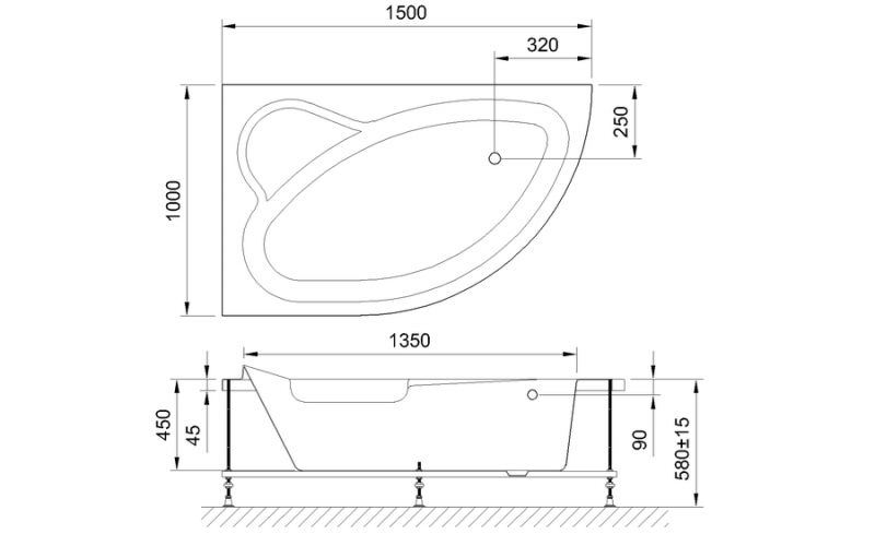 Акриловая ванна Royal Bath Alpine RB819100L 150x100 L фото 4