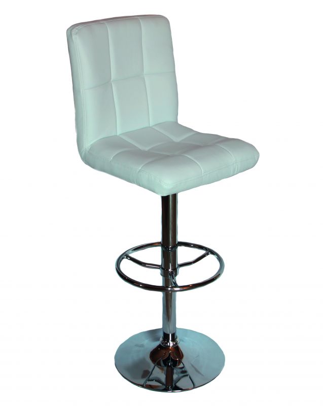 Барный стул Dobrin 5009-LM KRUGER,  цвет сиденья белый, цвет основания хром