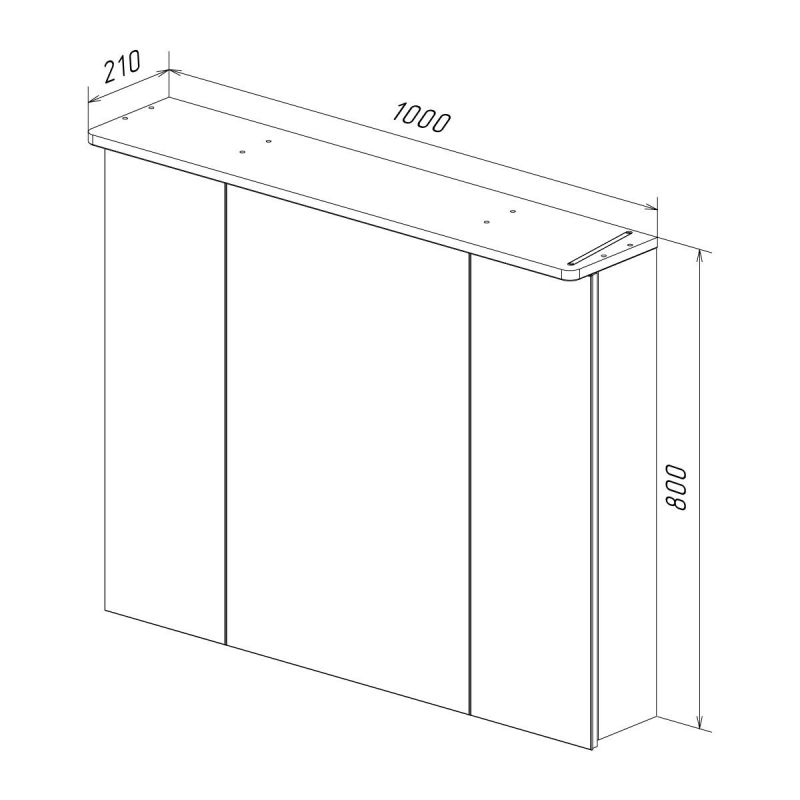 Шкаф зеркальный Lemark ZENON LM100ZS-Z, 100х80 см, с подсветкой