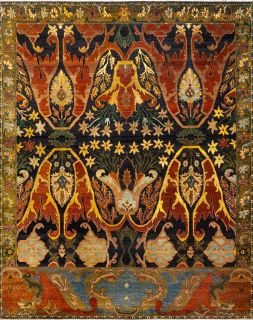 Индийский ковер из шерсти Carpet «ZIEGLER VINTAGE» AC228-BLK-GRN(244x305) 244 x 305 см