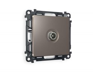 Комплект механизма TV розетки проходной Ambrella Volt ALFA Темная бронза матовый 5-1000 MHz 4dB (AP6430, VM211) MA643030