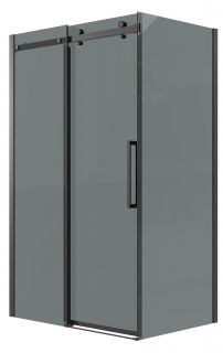 Душевой уголок Grossman Classic 120.K33.04.1690.21.10, 160х90 см, профиль черный матовый, стекло тонированное