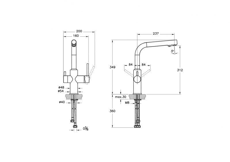 Смеситель Vitra Kitchen Sink Mixers A42144EXP фото 2