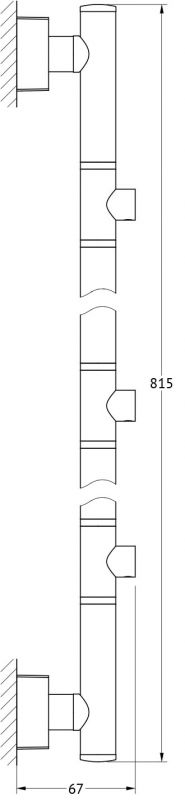 Штанга настенная для 3-х аксессуаров 82 cm FBS Esperado ESP 075 фото 2