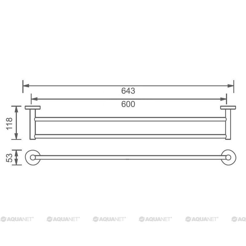 Держатель для полотенец Aquanet 4524DMB (60 см) 00241918 черный