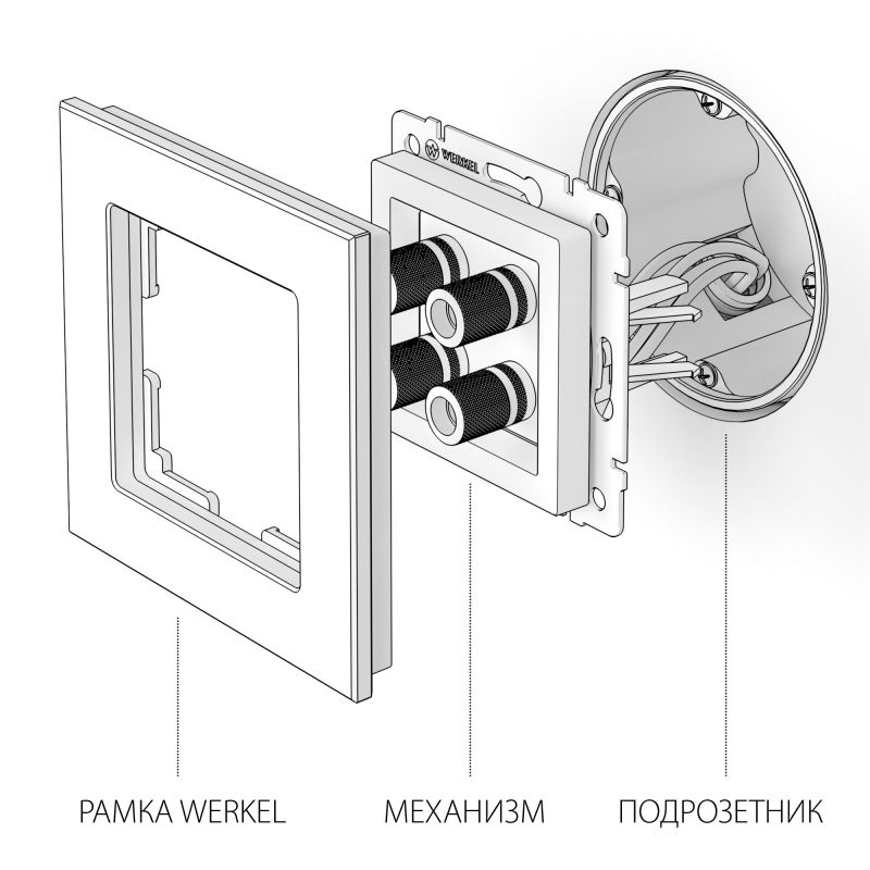 Акустическая розетка Werkel (cеребряный рифленый) W1185009